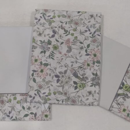 Juego de sábana flores grises poliester/algódon