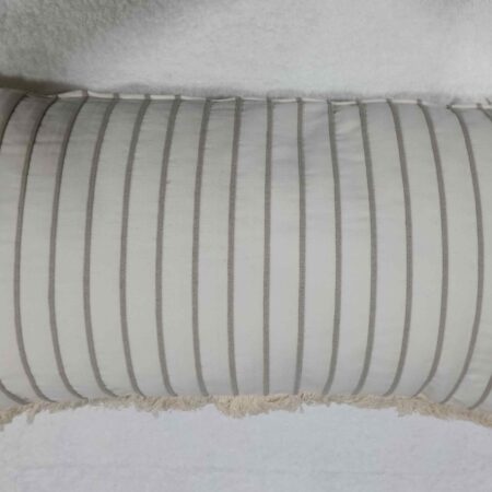 Cojines completos beig flecos con rayas lino (relleno incluido)