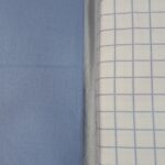 Juego sábanas franela cuadros blanco/azul