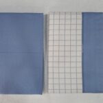 Juego sábanas franela cuadros blanco/azul