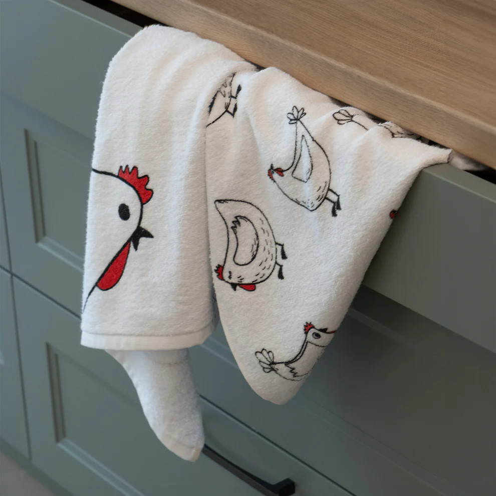 Pack 2 paños de Cocina - Gallinas y Gallos - Imagen 3