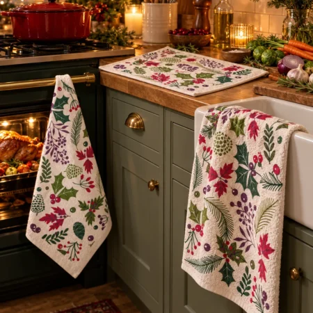 Paño de Cocina Navideño Bosque de Navidad