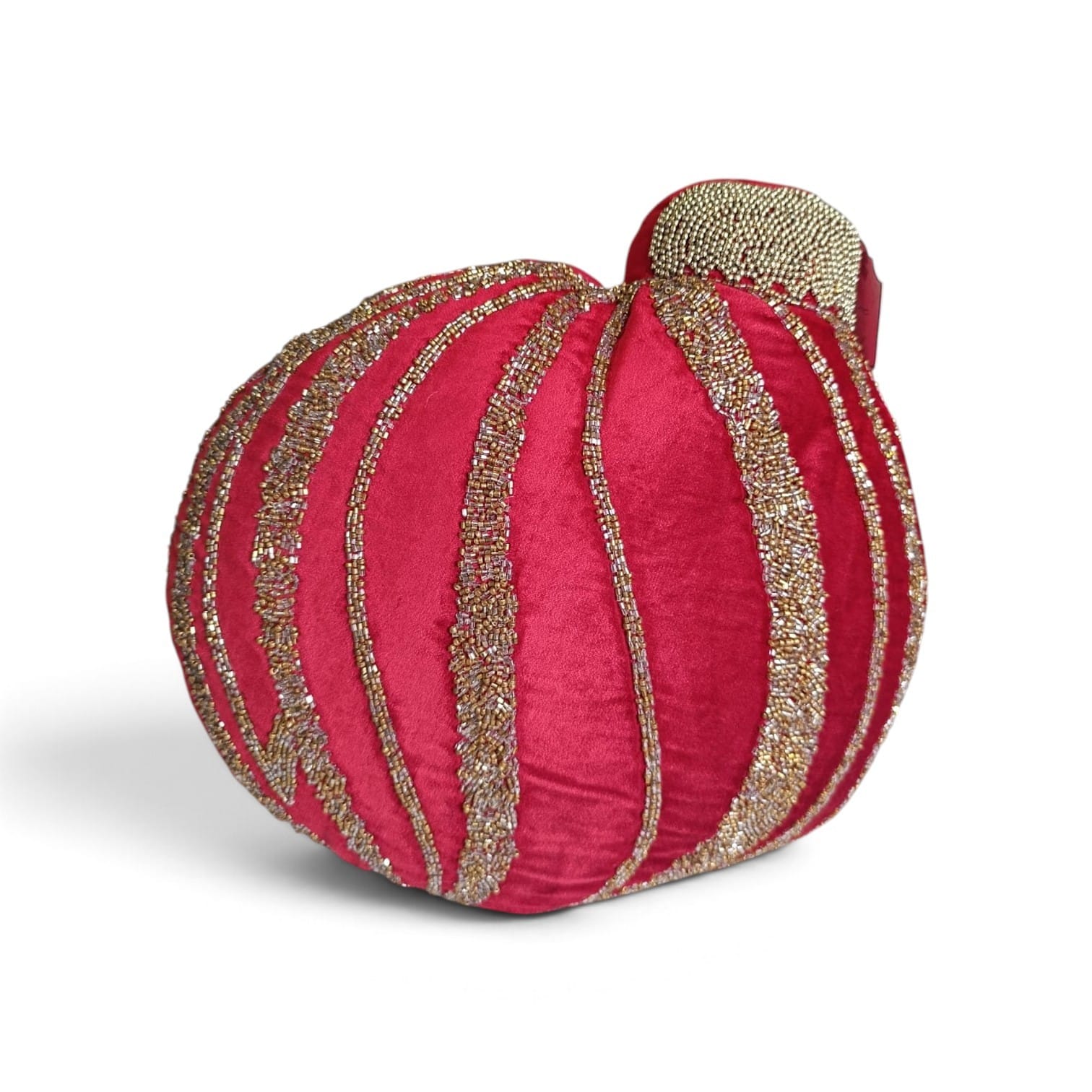 Cojín Decorativo Navideño Esfera de Navidad Rojo y Dorado - Imagen 3