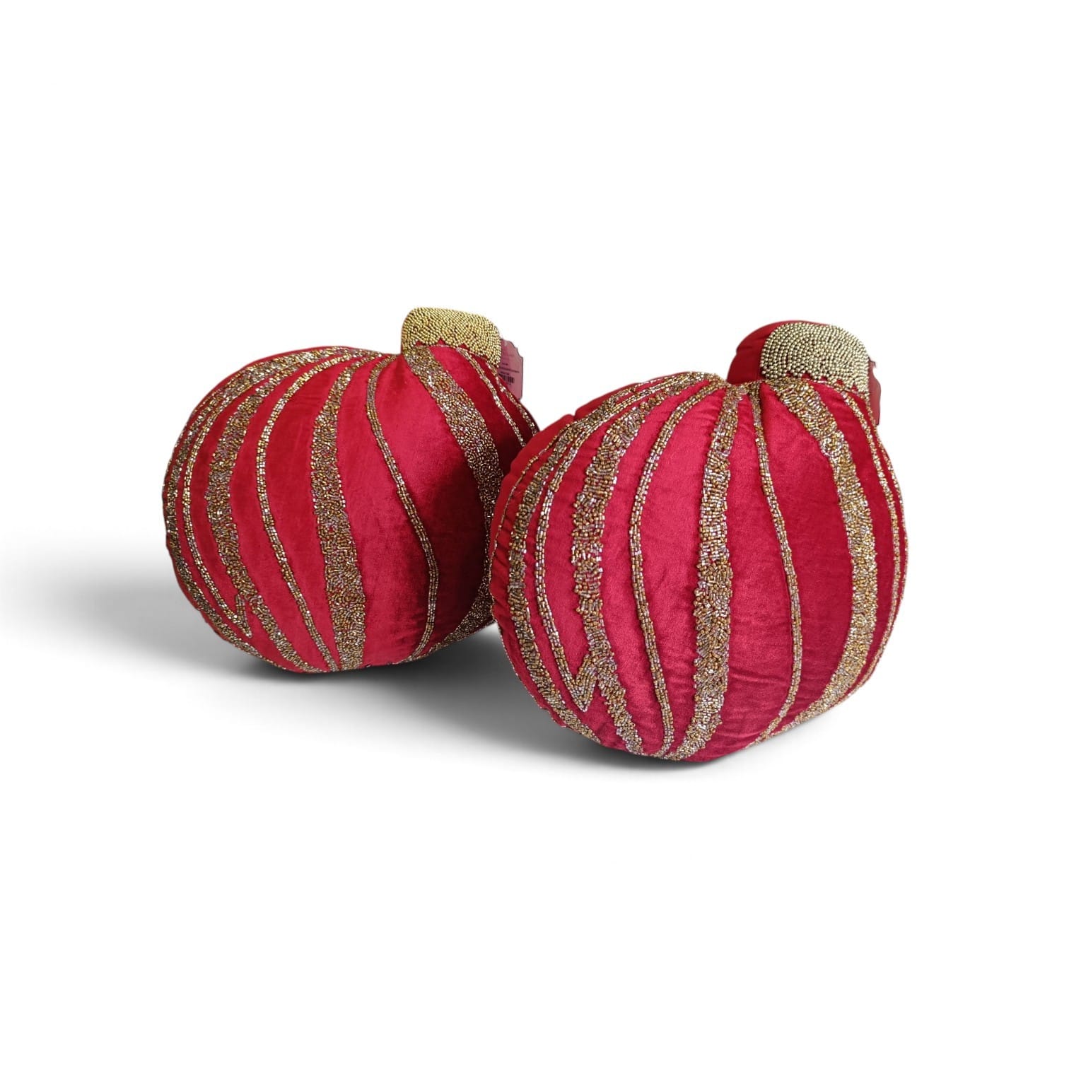 Cojín Decorativo Navideño Esfera de Navidad Rojo y Dorado - Imagen 2