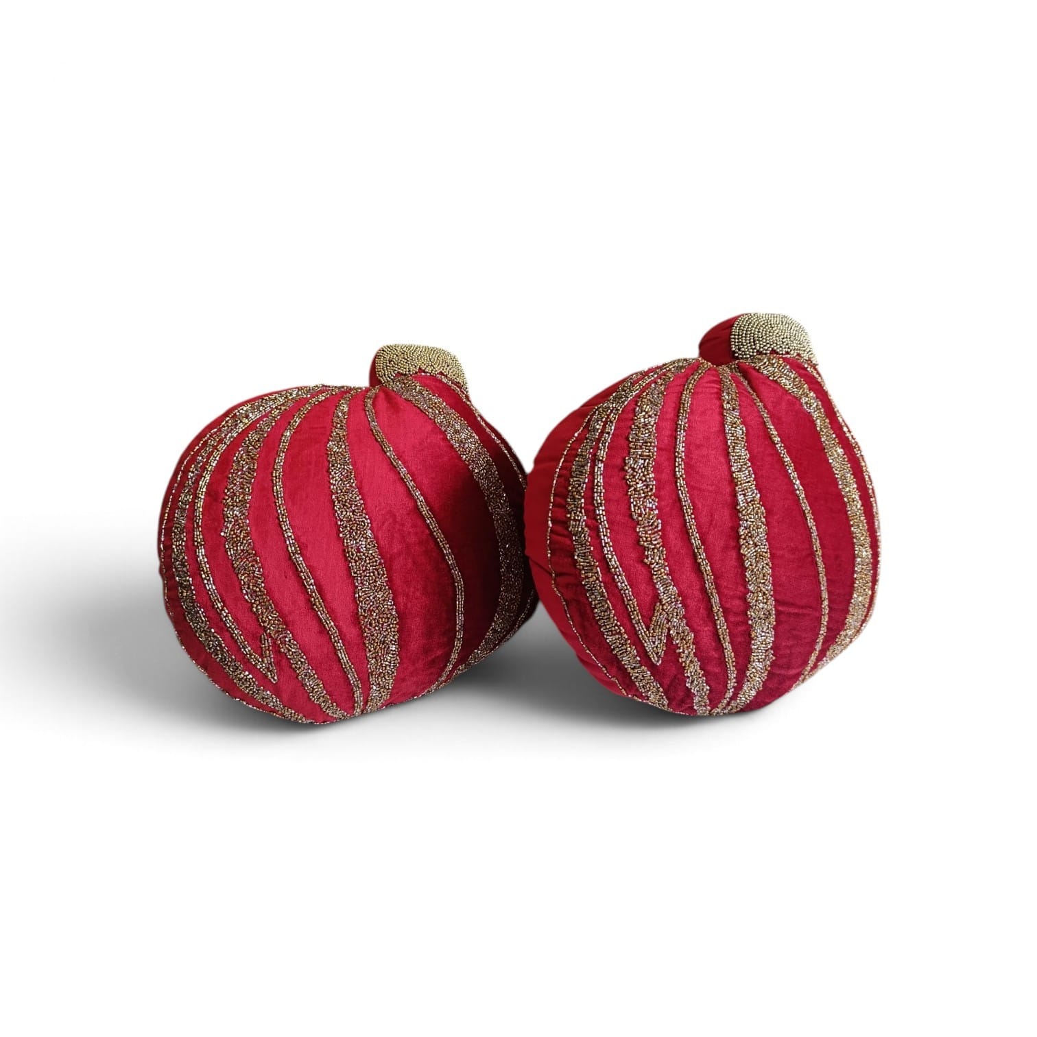 Cojín Decorativo Navideño Esfera de Navidad Rojo y Dorado - Imagen 4